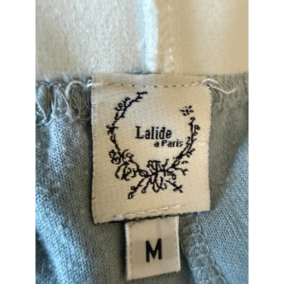 Lalide à Paris Claire Lounge Set Pajamas Size Medium Blue Terry Cloth Velour